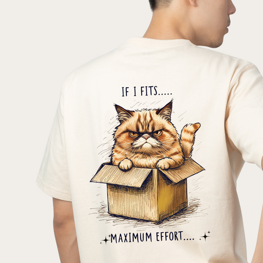Cattitude Series™ Tee – “If I Fits” Limited Edition (Back Print) Premium Grumpy Cat Graphic Tee with Chest Logo