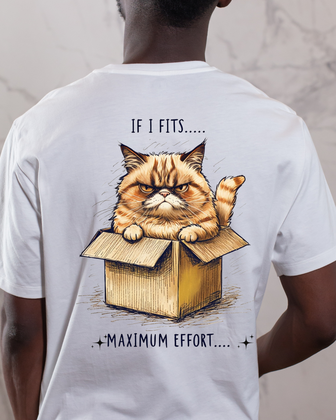 Cattitude Series™ Tee – “If I Fits” Limited Edition (Back Print) Premium Grumpy Cat Graphic Tee with Chest Logo